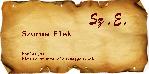 Szurma Elek névjegykártya